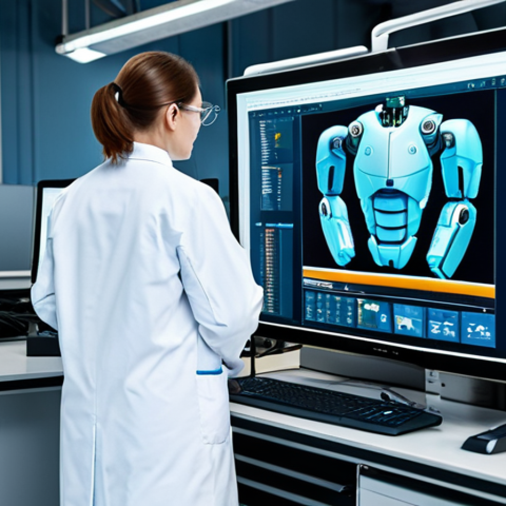 디지털 트윈의 사회적 영향력 분석 - The Changing Workplace**

"A modern factory floor with robotic arms working alongside engineers in l...