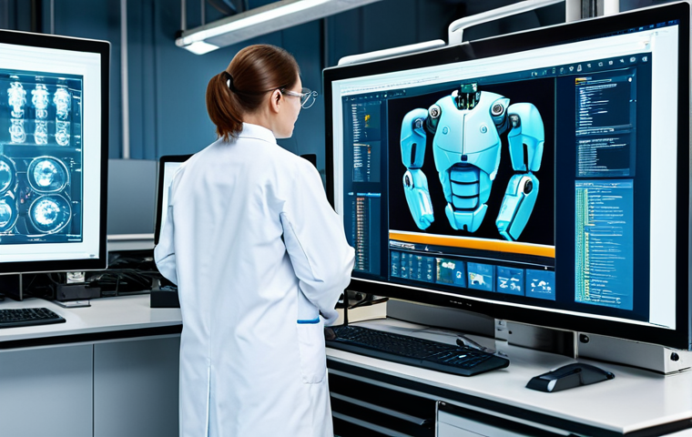 디지털 트윈의 사회적 영향력 분석 - The Changing Workplace**
"A modern factory floor with robotic arms working alongside engineers in l...