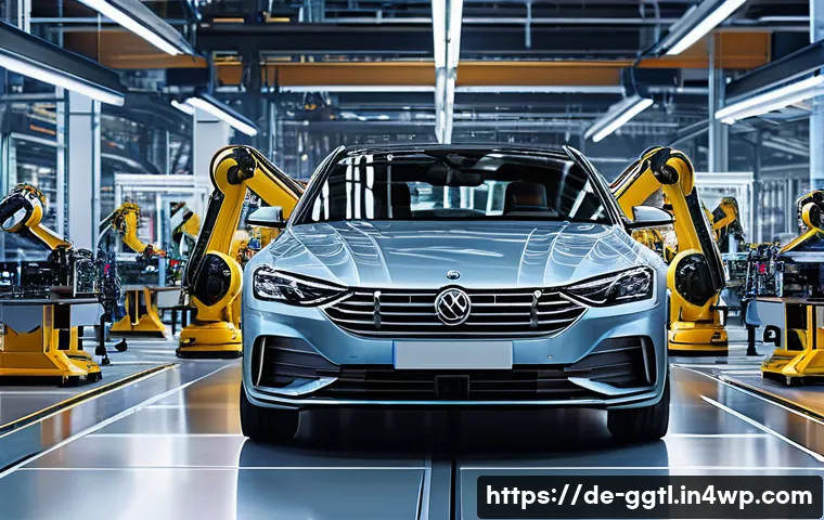 디지털 트윈을 활용한 의사결정 지원 시스템 - A highly detailed digital twin model of a modern German automotive production line inside a spacious...