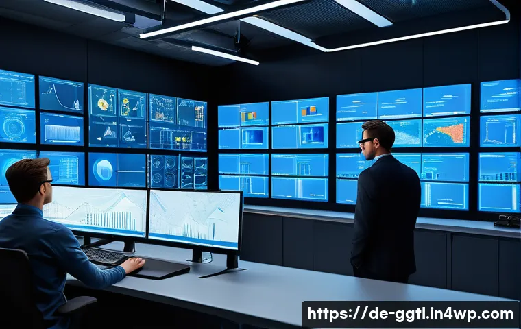 디지털 트윈을 통한 자동화 시스템 설계 - A highly detailed industrial control room with multiple engineers and software developers collaborat...